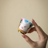 Dameng Filigree Bạc Thủ Công Tay Nghề Cốc Cá Nhân Gốm Hoa Rồng Phượng Trà Cốc Đơn Men Caike Cốc Trà