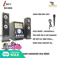 Dàn âm thanh Bluetooth ISKY - SK328, Chất lượng âm thanh đỉnh cao (Tặng kèm micro hát)