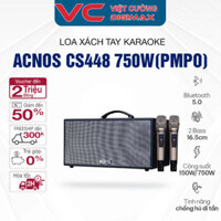 Dàn âm thanh di động xách tay ACNOS CS448  Công suất 750W (PMPO) Tặng kèm 2 mic