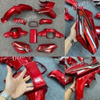 Dàn áo - Bộ vỏ nhựa xe Dream màu ĐỎ ĐUN kèm tem
