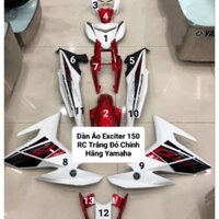 Dàn áo Exciter 150 Trắng Đỏ Chính Hãng Yamaha Không Bảo Hành Tem