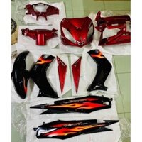 Dàn áo exciter 2005-2010 ốp đầu trước sau đỏ candy (đỏ đô) chính hãng Yamaha Việt Nam