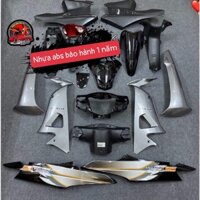 Dàn Áo Màu Đen Ghi - Bộ Vỏ Nhựa Wave Alpha 100 - Wave 50cc - Wave Rs Mã 1123