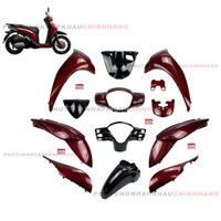 Dàn áo Sh Mode 125 2018 màu Đỏ Đô Đen bản Cá Tính (13 món), Bộ nhựa màu xe Sh Mode 2 val 2013 2015 2016 2017 2019 2020