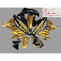 Dàn áo sirius màu vàng kendy phối đen, hàng 1/2. ốp hello/ dè zin. dán sẵn tem.