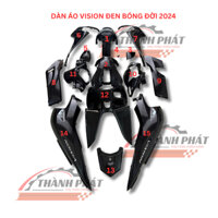 Dàn Áo Vision Đen Bóng Đời 2024 xài chung từ đời 2021 đến 2025 Zin Hãng Honda  (bán lẻ từng món)