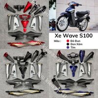 Dàn Áo Wave S100 Nguyên Sinh ABS [Tặng Tem 3 Lớp] - Bộ Nhựa Wave S100 - Bộ Áo Xe Wave Lớn S100