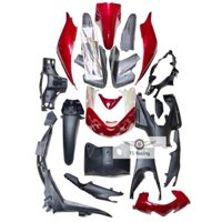 Dàn áo Wave s110 màu đỏ đô 2008-2010 - tặng team 3 lớp
