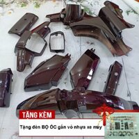 Dàn áo xe Dream II nhựa ABS nguyên sinh màu NHO , tặng kèm bộ tem và bộ ốc theo xe
