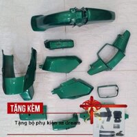 Dàn áo xe HONDA-DREAM màu Heniken, chất liệu nhựa ABS