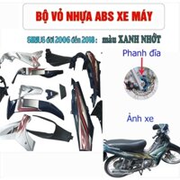 Dàn áo xe SIRIUS đời 2005 đến 2018 Loại Phanh Đĩa màu XANH NHỚT, tặng kèm bộ tem theo xe - A562
