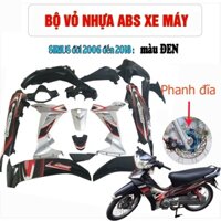 Dàn áo xe SIRIUS , nhựa ABS nguyên sinh cao cấp màu ĐEN phanh ĐĨA , tặng kèm bộ tem theo xe