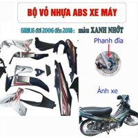 Dàn áo xe SIRIUS nhựa ABS nguyên sinh cao cấp màu XANH NHỚT phanh đĩa , tặng kèm Củ hậu sau xe