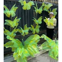 đàn bướm khổng lồ 14 con, 2 con 1met + 12 con size 40cm, bươm bướm trang trí decor, bướm khổng lồ, bướm vải voan