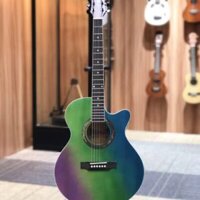 Đàn Cate Guitar Acoustic QM-602 Xanh Aurora – Màu cực đẹp – Hàng Độc – Tiếng Hay – Bấm Êm – Duy Nhất Tại Việt Nam
