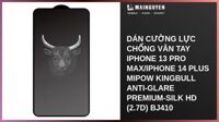 Dán cường lực chống vân tay iPhone 13 Pro Max/iPhone 14 Plus Mipow Kingbull Anti-Glare Premium-Silk HD (2.7D) BJ410