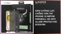 Dán cường lực chống vân tay iPhone 15 Mipow Kingbull HD Anti Glare Protector BJ529-BK