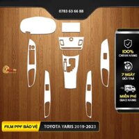 Dán decal trong chống xước nội thất xe YARIS 2019-2022 2023 film PPF miếng phim TPU bảo vệ che mờ vết xước màn giải trí hộp số điều hòa ô tô TOYOTA cao cấp
