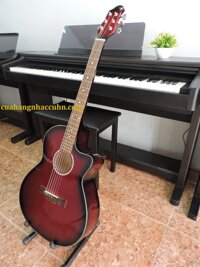 Đàn Guitar Acoustic đỏ viền đen