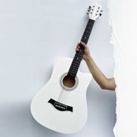 Đàn Guitar Acoustic Gỗ Hồng Đào Dáng Khuyết Màu Trắng
