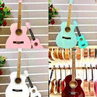 Đàn Guitar Acoustic J100 Nhiều Mầu – Hàng tuyển Guitar Trần + Đàn Việt Gỗ Ép Cứng + Tiếng Hay Tươi Sáng + Action Thấp Dễ Bấm