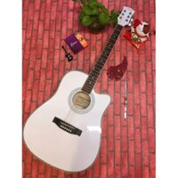 Đàn guitar acoustic màu trắng