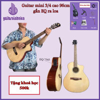 Đàn guitar acoustic mini 3/4 gắn EQ ra loa - Đàn gọn nhẹ âm vang sáng  - Tặng phụ kiện và bao da