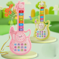 Đàn guitar đồ chơi âm nhạc ,đàn ghita độc đáo có nhiều phím bấm và đèn led, phát triển tài năng âm nhạc cho bé