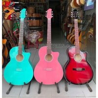 Đàn guitar gỗ ván ép mặt thông nhiều màu