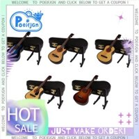 Đàn Guitar Thu Nhỏ Bằng Gỗ Có Chân Đế Và Vỏ Nhạc Cụ Mini Thu Nhỏ Nhà Búp Bê Mô Hình Trang Trí Nhà Cửa