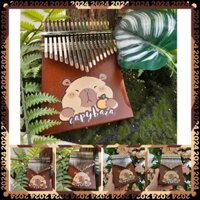 Đàn kalimba 17 phím gỗ nguyên khối Mahagony GECKO000039 IN HÌNH CAPYBARA CHUỘT LANG