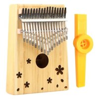 Đàn Kalimba 17 Phím Gỗ Trúc Yael Y17B-F Khắc Hoa Kèm Kèn Kazoo DreamMaker - HÀNG CÓ SẴN