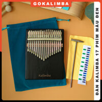 Đàn kalimba 17 phím GOKALIMBA màu đen khắc chữ kalimba gỗ manhogany cao cấp hình chữ nhật tặng búa chỉnh âm