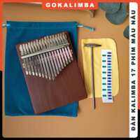 Đàn kalimba 17 phím GOKALIMBA màu nâu coffee gỗ manhogany cao cấp hình chữ nhật tặng búa chỉnh âm