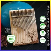 Đàn kalimba 17 phím hình chữ nhật khắc cây phong cảnh QUYNHLEMO, đàn piano cho bé đồ chơi phát triển âm nhạc