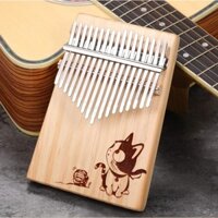 Đàn Kalimba gỗ giá rẻ hình MẺO CHI kimi 17 phím cho bạn mới tập chơi K17-M001S Hàng chính hãng