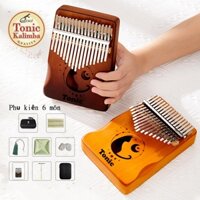 Đàn kalimba gỗ hộp cộng hưởng Tonic 17 phím cao cấp loại 1 hình mèo cute MB17K- Hàng chính hãng