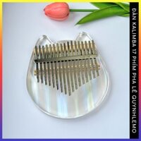Đàn Kalimba Quynhlemo 17 Phím Acrylic Trong Suốt Cầu Vồng Hình Mèo Dễ Thương Kèm Bộ 100 Tab Số