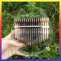 Đàn kalimba trong suốt QUYNHLEMO, Kalimba 17 phím acrylic pha lê hình đầu mèo cầu vồng kèm bộ tab