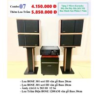 Dàn Karaoke 4 Loa Bos 301 Bass 20cm,Âmly Jagua 203 12 Sò,Loa Sup Trầm bass 30cm.Tặng Cặp Mic Hát Karaoke,Dây Rắc Kết Nối