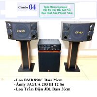 Dàn Karaoke BNIB 850 bass 25cm,Âmly Jagua 203 12sò,Loa Sup Trầm bass 30cm.Tặng Cặp Mic Hát Karaoke,Dây Rắc Kết Nối