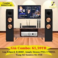 Dàn Karaoke Gia Đình: Loa Klipsch R-800F, Amply Denon PMA 1700NE, Vang Số Sumico SU-910