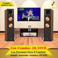 Dàn Karaoke Gia Đình : Loa Paramax Euro 8 Limited , Amply Sumico SU450