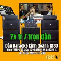 Dàn Karaoke kinh doanh K130 Goldsound (Loa V258PU-KA, Cục đẩy A958PU-2K, A957PU-1K, JBL KX180, Micro SLS S800,...)