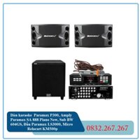 Dàn karaoke Paramax P300, Amply Paramax SA 888 Piano New, Sub BW 604GS, Đầu Paramax LS3000, Micro Relacart KM500p
