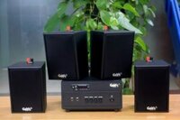 Dàn loa thông báo phát nhạc nền tự động: 1 Amply A154PU_SG Goldsound 150w + 4 loa Goldsound V25C_SG - 25w, loa được thiết kế riêng cho quán, bật lớn không tạp âm, miễn phí công lắp đặt, bảo hành dài hạn 5 năm.