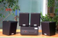 Dàn loa treo tường: Amply A501 Goldsound 500w + 4 loa Goldsound V25C 25w, loa được thiết kế riêng cho quán, bật lớn không tạp âm, miễn phí công lắp đặt, bảo hành dài hạn 5 năm.