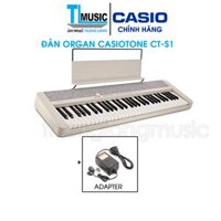 Đàn Organ Casio - Casiotone CT-S1 61 Phím Cảm Ứng Lực Âm Sắc Cao Cấp Đủ 3 Màu Kèm Phụ Kiện Adapter, Bao, Chân X - Hàng Chính Hãng - Trắng WH - ADAPTER