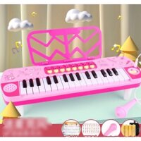 Đàn Organ piano điện tử có mic cho bé tập làm nhạc sĩ,đồ chơi đàn piano phát nhạc nhiều giai điệu, có 2 màu xanh và hồng