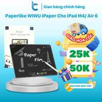 Dán Paperlike ipad WIWU iPaper Chống Vân Tay/Chói/Xước Viết Vẽ Như Trên Giấy Cho ipad Pro M4/ Air 6